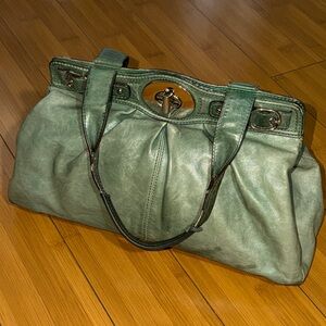 Vintage Coach Green Leather Shoulder Bag